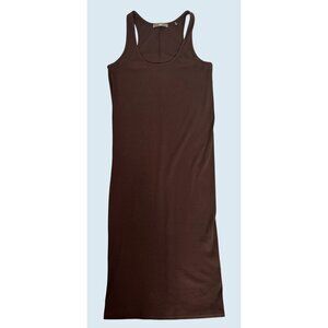 KITH Anthea Midi Brown Ribbed Sleeveless Tank Dress Size XL